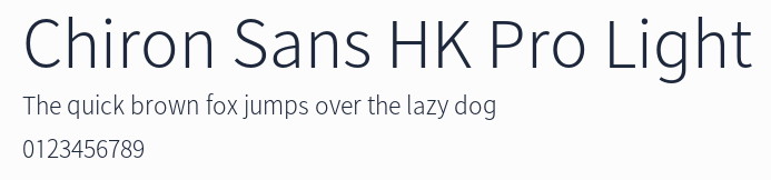 Chiron Sans HK Pro Light預覽圖