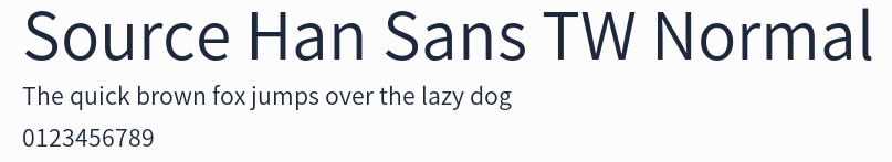 Source Han Sans TW Normal預覽圖