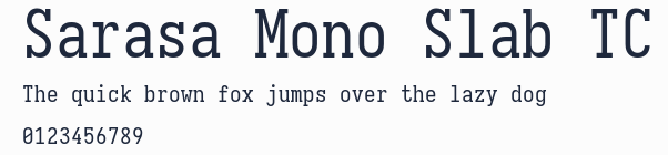 Sarasa Mono Slab TC預覽圖