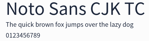 Noto Sans CJK TC預覽圖