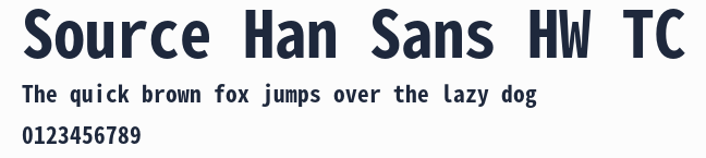 Source Han Sans HW TC預覽圖