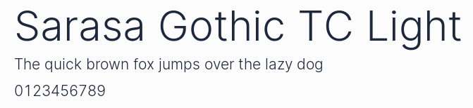 Sarasa Gothic TC Light預覽圖