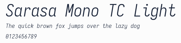 Sarasa Mono TC Light預覽圖