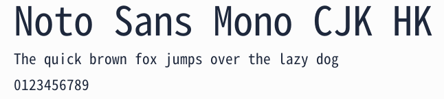 Noto Sans Mono CJK HK預覽圖