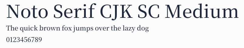 Noto Serif CJK SC Medium預覽圖