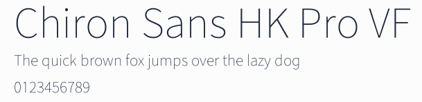 Chiron Sans HK Pro VF預覽圖