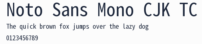 Noto Sans Mono CJK TC預覽圖
