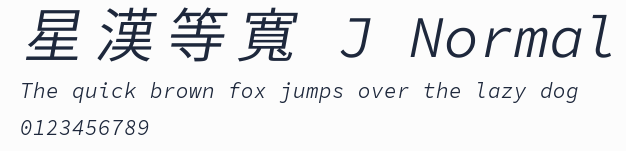 星漢等寬 J Normal預覽圖