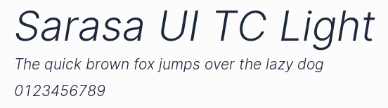 Sarasa UI TC Light預覽圖