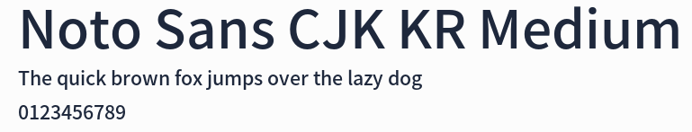 Noto Sans CJK KR Medium預覽圖