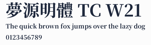 夢源明體 TC W21預覽圖