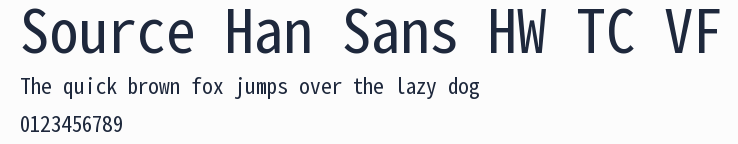 Source Han Sans HW TC VF預覽圖