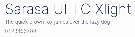 Sarasa UI TC Xlight預覽圖
