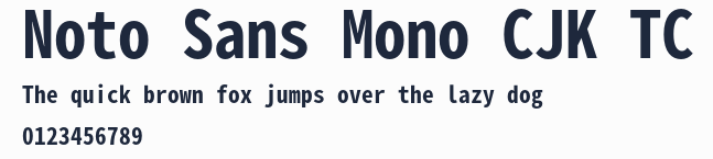 Noto Sans Mono CJK TC預覽圖
