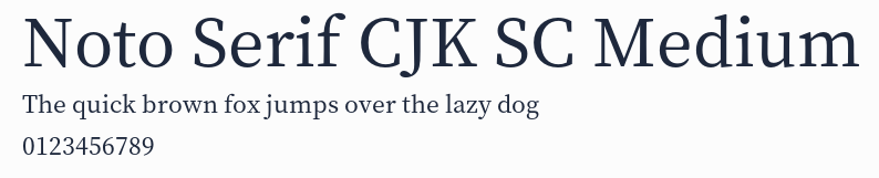 Noto Serif CJK SC Medium預覽圖