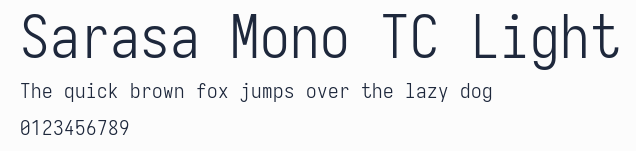 Sarasa Mono TC Light預覽圖
