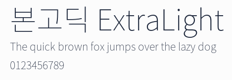 본고딕 ExtraLight預覽圖