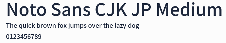 Noto Sans CJK JP Medium預覽圖