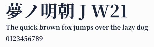 夢ノ明朝 J W21預覽圖