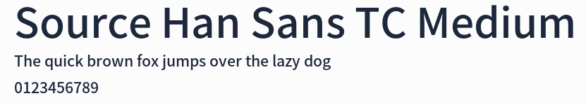 Source Han Sans TC Medium