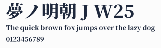 夢ノ明朝 J W25預覽圖