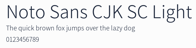 Noto Sans CJK SC Light預覽圖