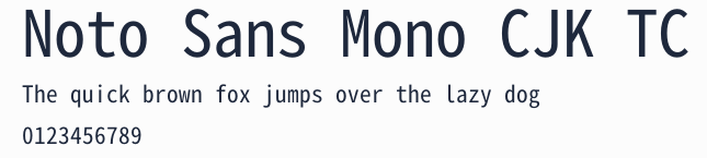 Noto Sans Mono CJK TC預覽圖