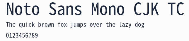 Noto Sans Mono CJK TC預覽圖