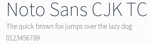Noto Sans CJK TC預覽圖