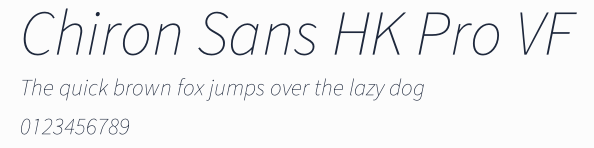 Chiron Sans HK Pro VF預覽圖