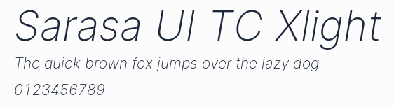 Sarasa UI TC Xlight預覽圖