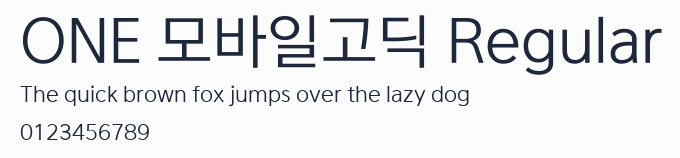 ONE 모바일고딕 Regular預覽圖