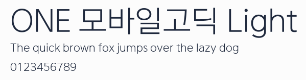 ONE 모바일고딕 Light預覽圖
