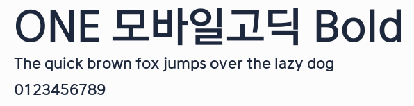 ONE 모바일고딕 Bold預覽圖