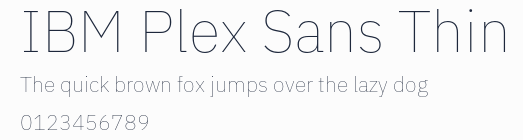 IBM Plex Sans Thin預覽圖