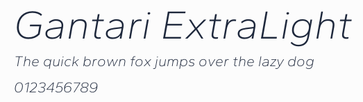 Gantari ExtraLight預覽圖
