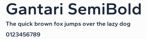 Gantari SemiBold預覽圖