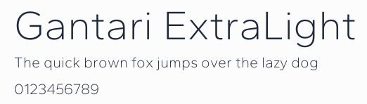 Gantari ExtraLight預覽圖