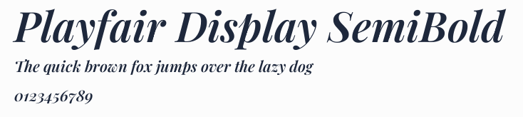 Playfair Display SemiBold預覽圖