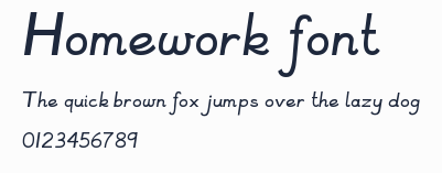 Homework font預覽圖