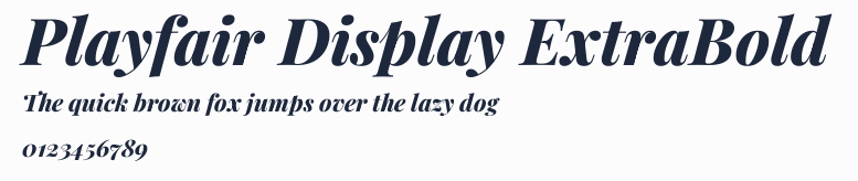 Playfair Display ExtraBold預覽圖
