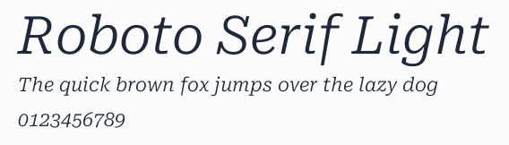 Roboto Serif Light預覽圖