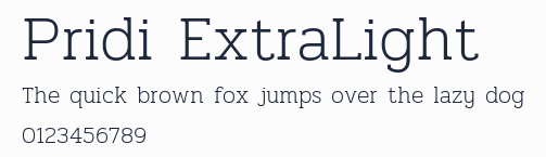 Pridi ExtraLight預覽圖