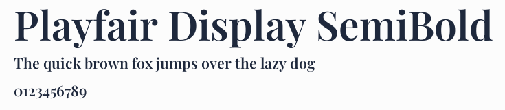 Playfair Display SemiBold預覽圖