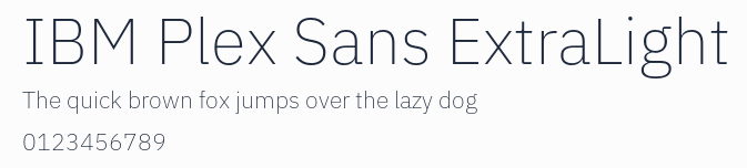 IBM Plex Sans ExtraLight預覽圖