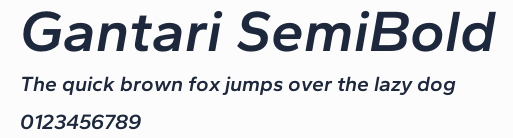 Gantari SemiBold預覽圖