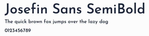 Josefin Sans SemiBold預覽圖