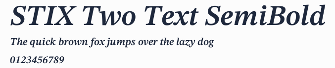 STIX Two Text SemiBold預覽圖