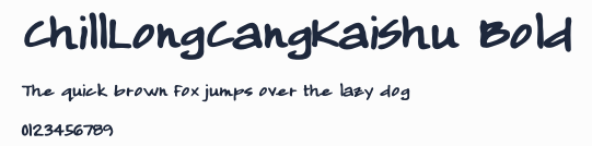 ChillLongCangKaiShu Bold預覽圖