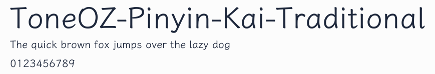 ToneOZ-Pinyin-Kai-Traditional預覽圖